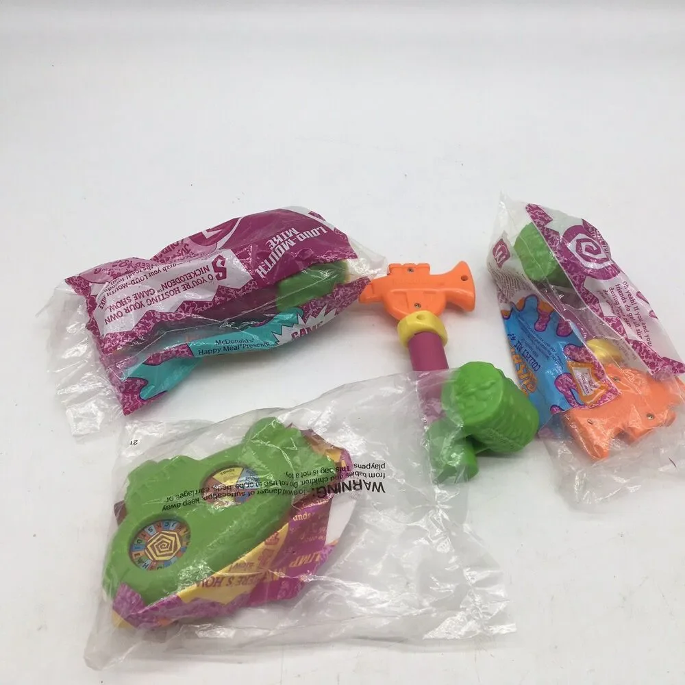 1992 Nickelodeon Game Gadgets McDonalds Happy Meal Toys Lot 4 Slime Mike Vtg